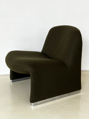 Vintage Forest Green Wool Alky Chair by Giancarlo Piretti, Italy