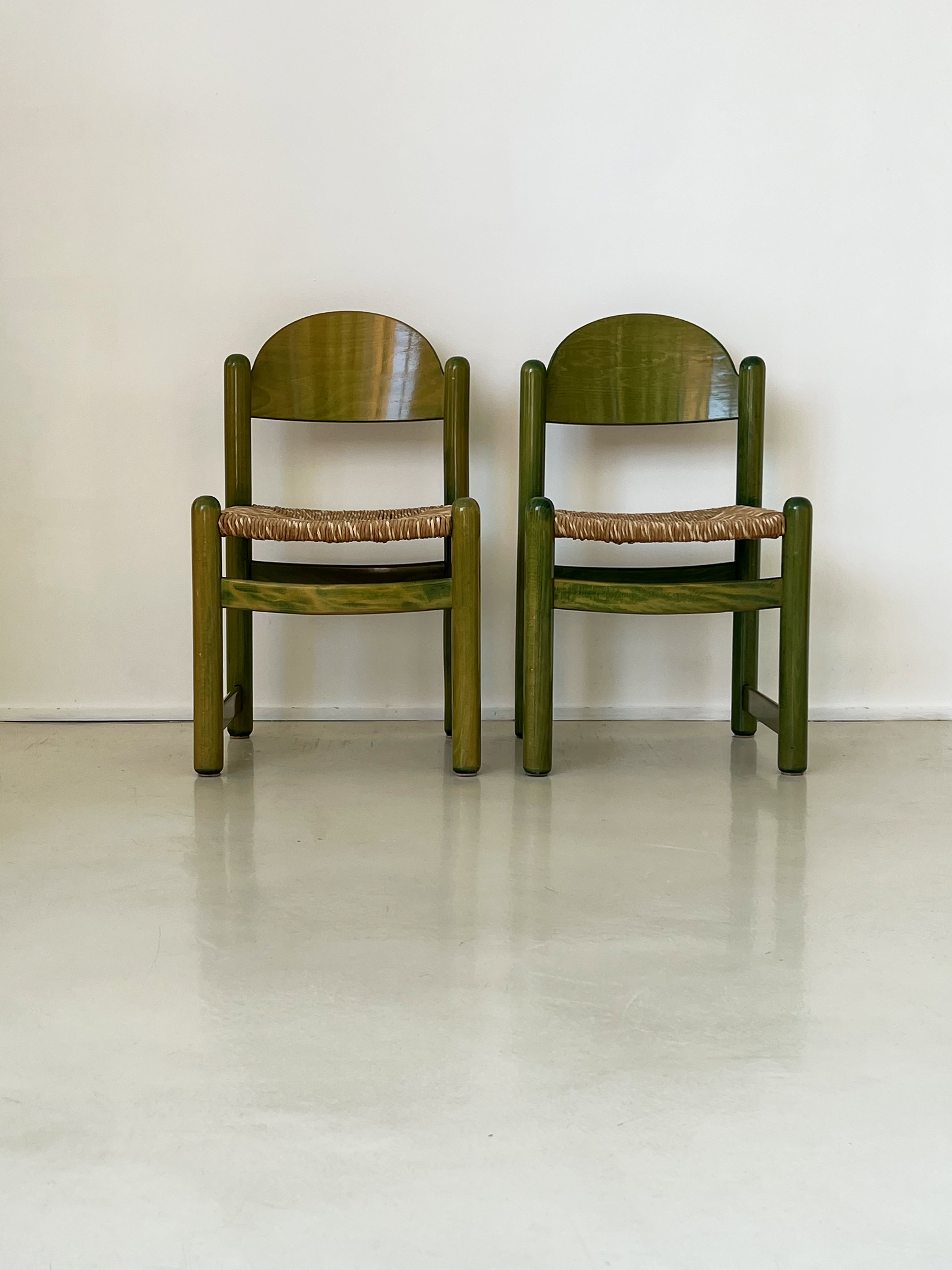 1970s Green Stained Padova Chairs by Hank Loewenstein, Pair – Home