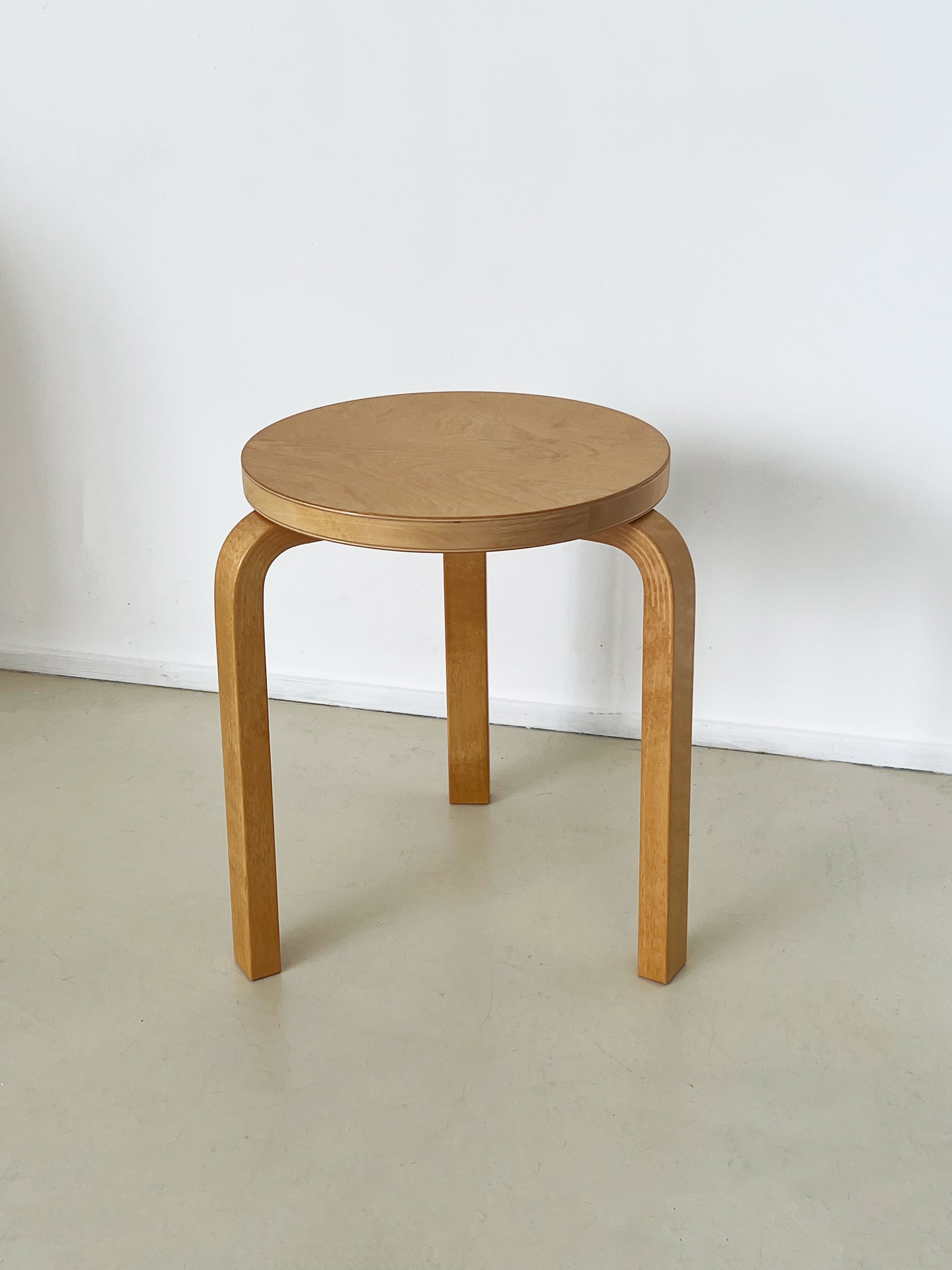 Alvar Aalto for Artek Three Legged Stool 60 in Honey Stain – Home
