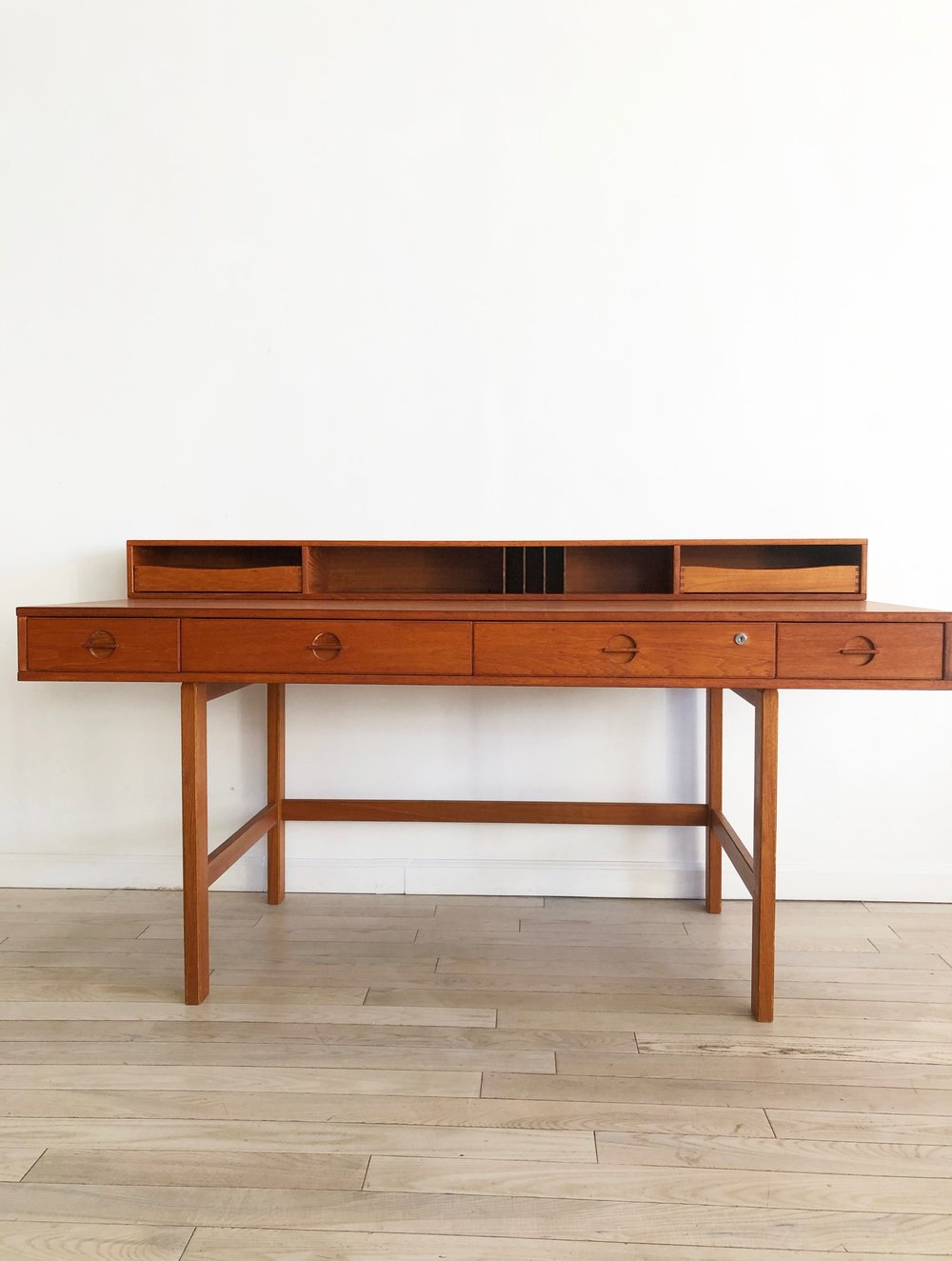 Danish Mid Century Teak Flip Top Desk by Peter Lovig Nielsen 