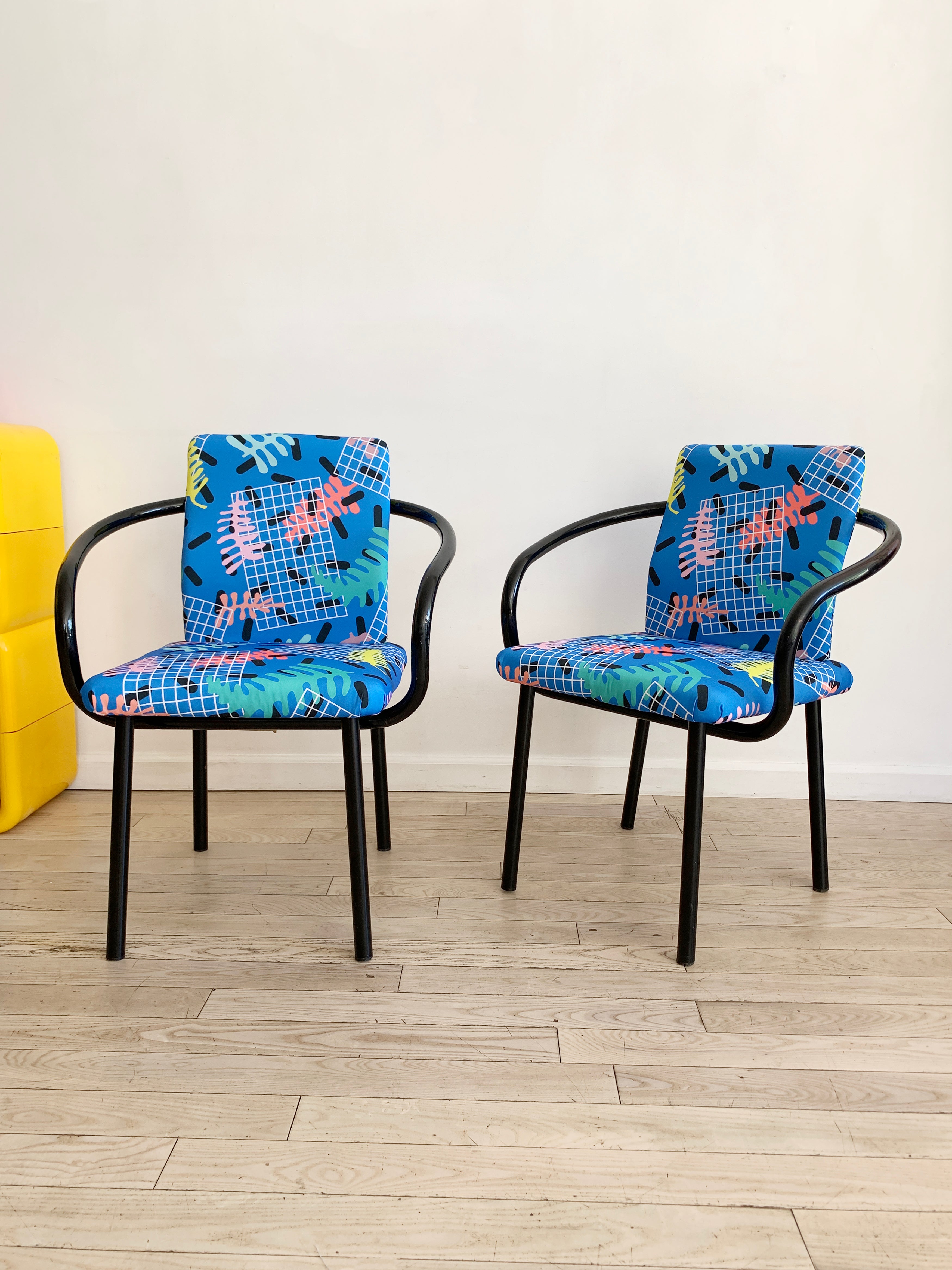 Vintage Ettore Sottsass for Knoll Mandarin Chair in Matisse Print