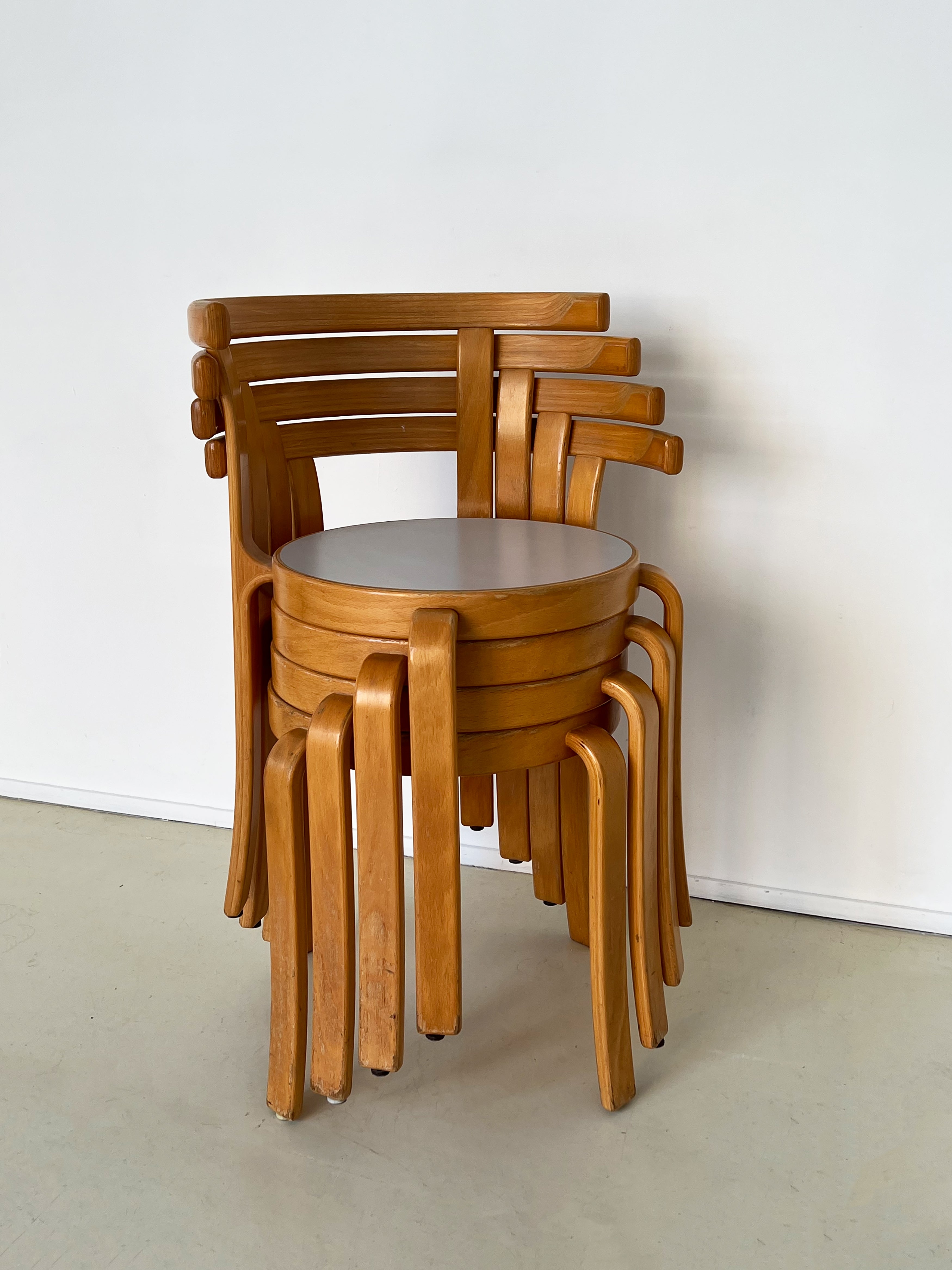 Vintage 8000 Series Beechwood Stacking Chairs, Set of 4 – Home