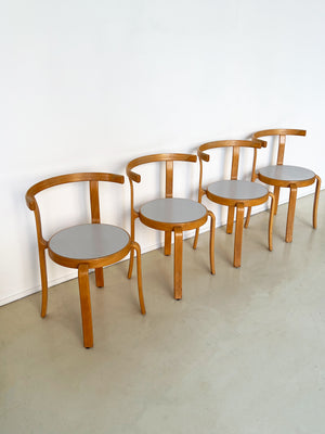 Vintage 8000 Series Beechwood Stacking Chairs, Set of 4