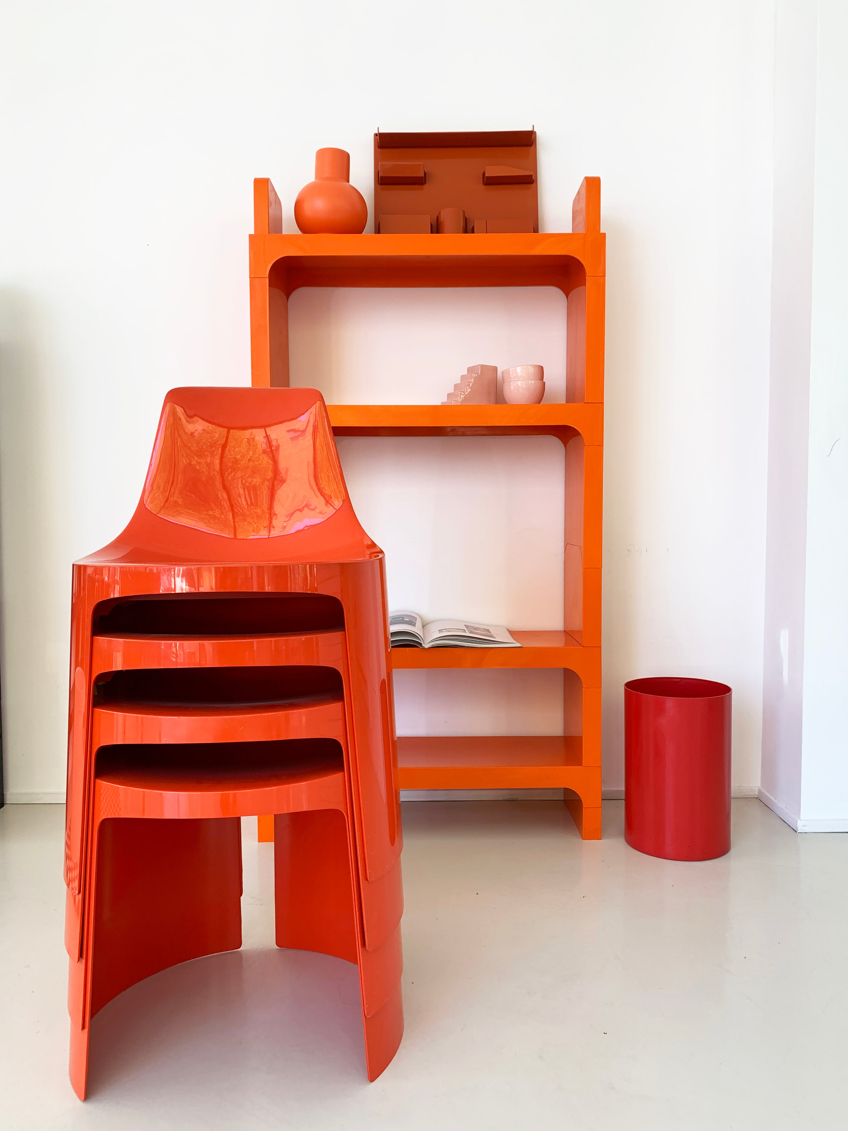 1970s Orange Olaf Von Bohr Kartell Shelving Unit – Home Union NYC