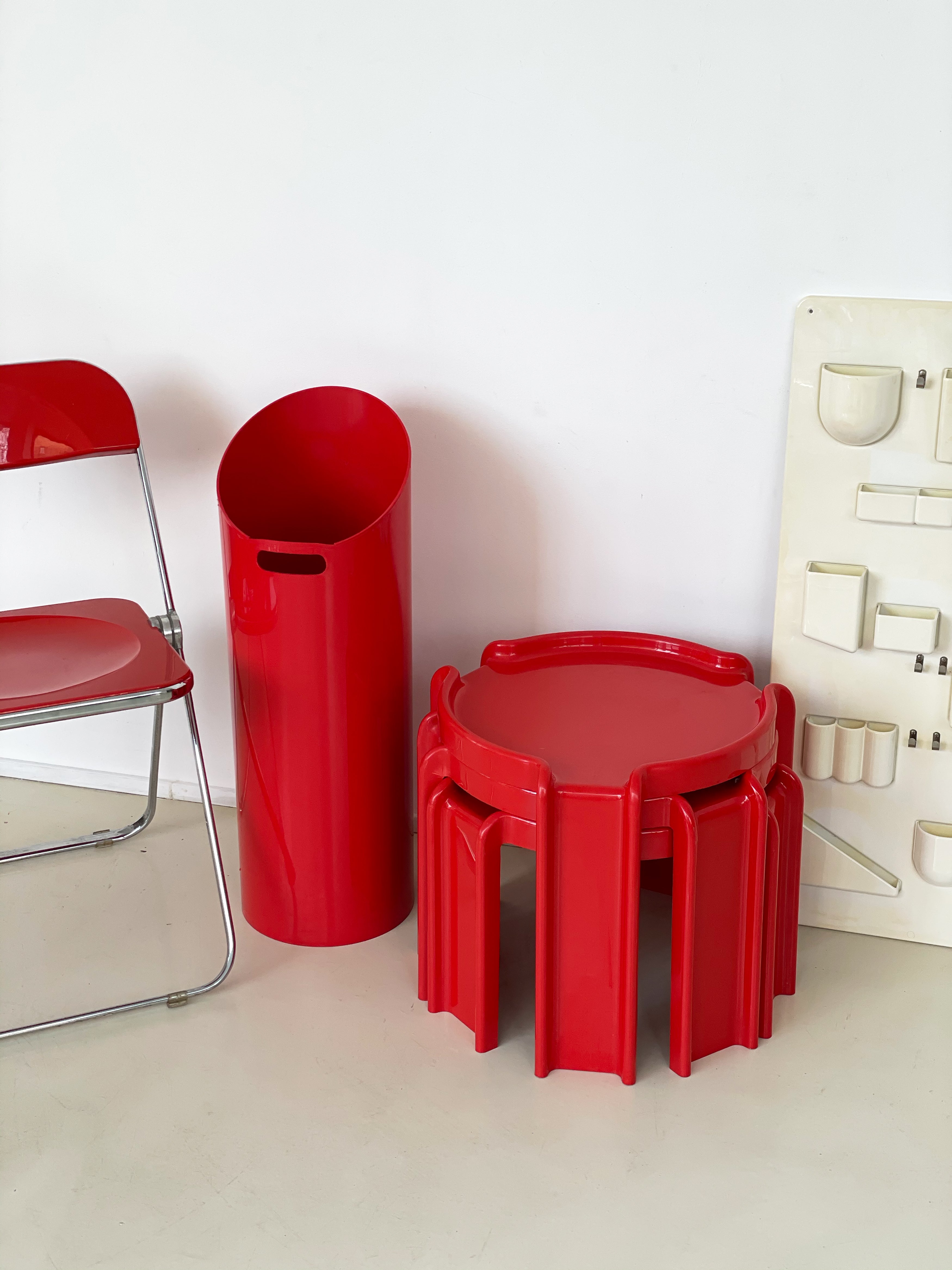 1970s ABS Plastic Red Kartell Stacking Tables – Home Union NYC