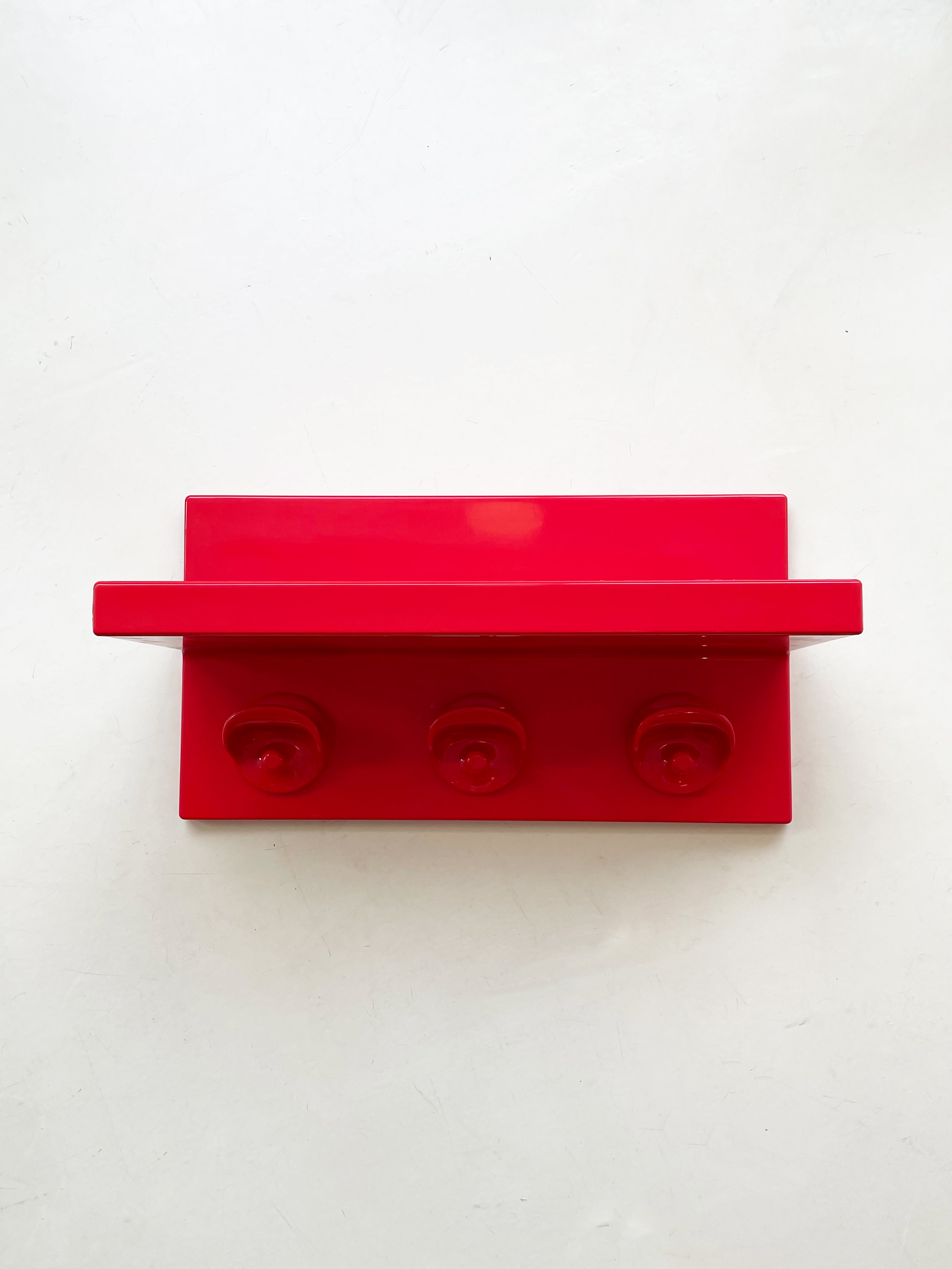 1970s Red ABS Plastic Kartell Wall Shelf + Hooks – Home Union NYC