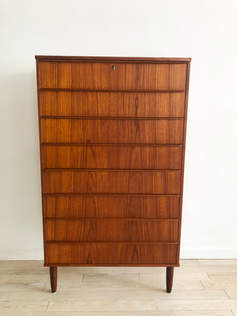 dresser tallboy Mid Century Teak Danish Tall Tallboy 8-Drawer Dresser – Home Union NYC