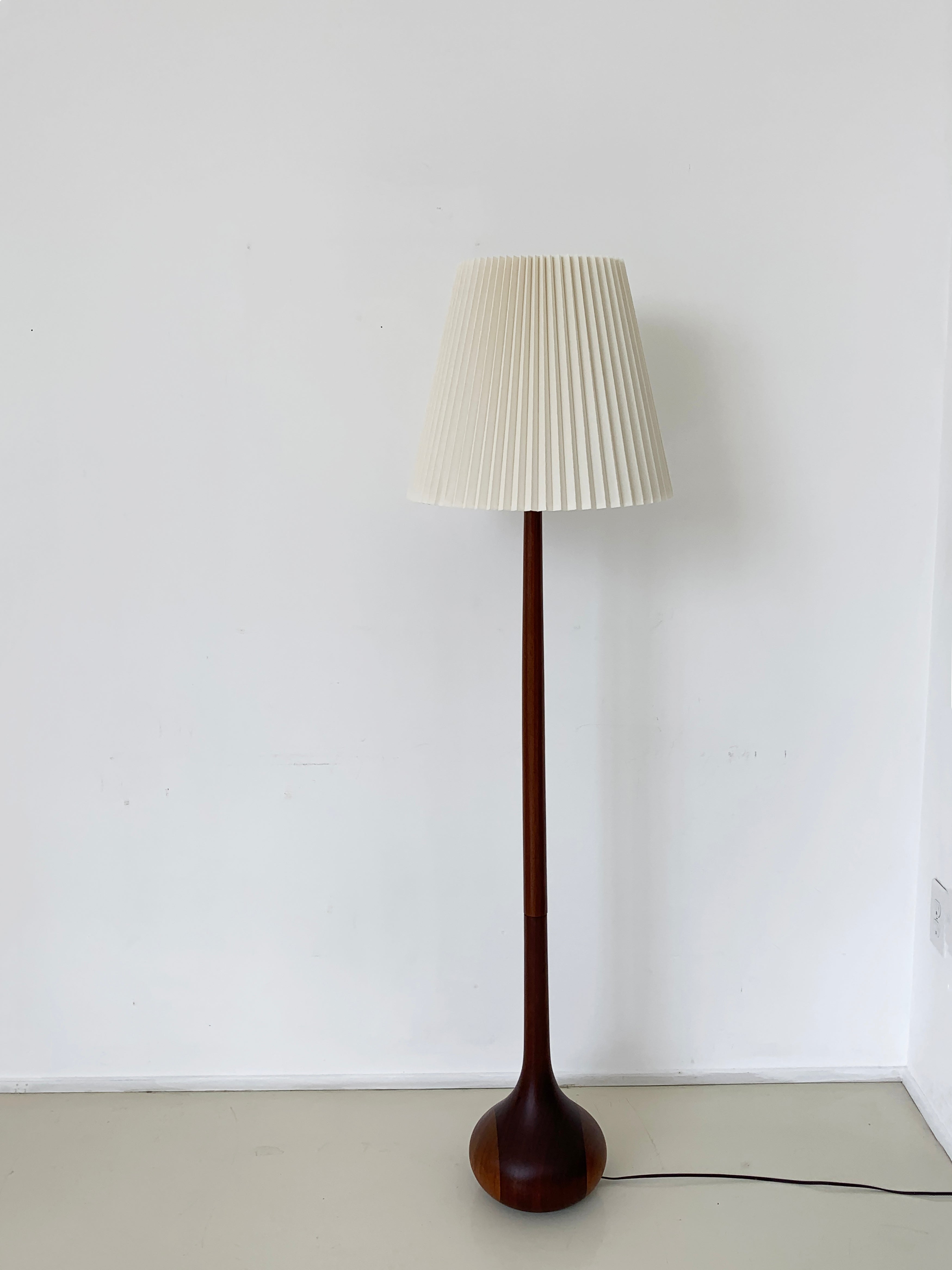 1960s Solid Teak Teardrop Floor Lamp - Home Union NYC