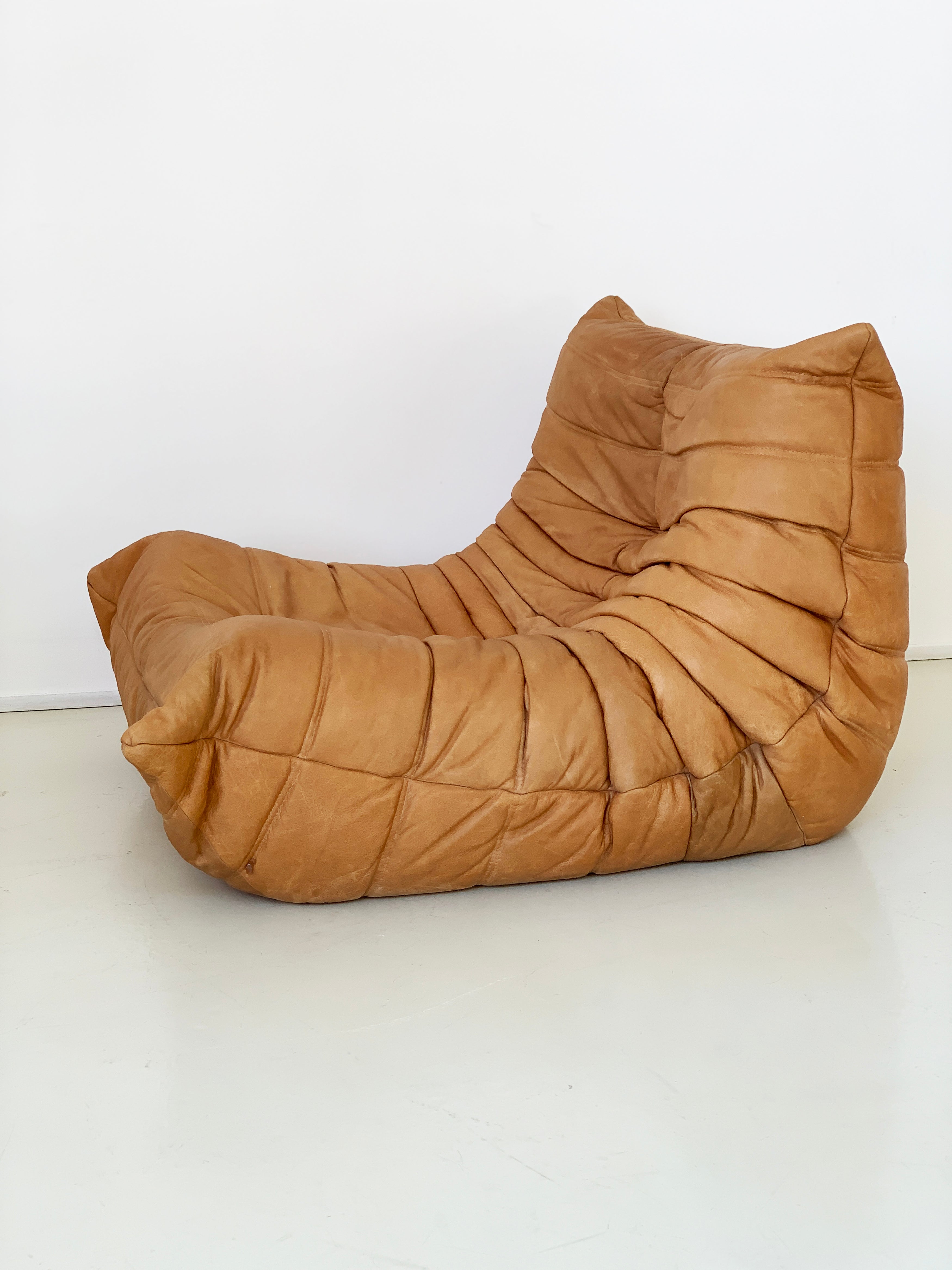 Vintage Leather Togo Chair by Michel Ducaroy for Ligne Roset