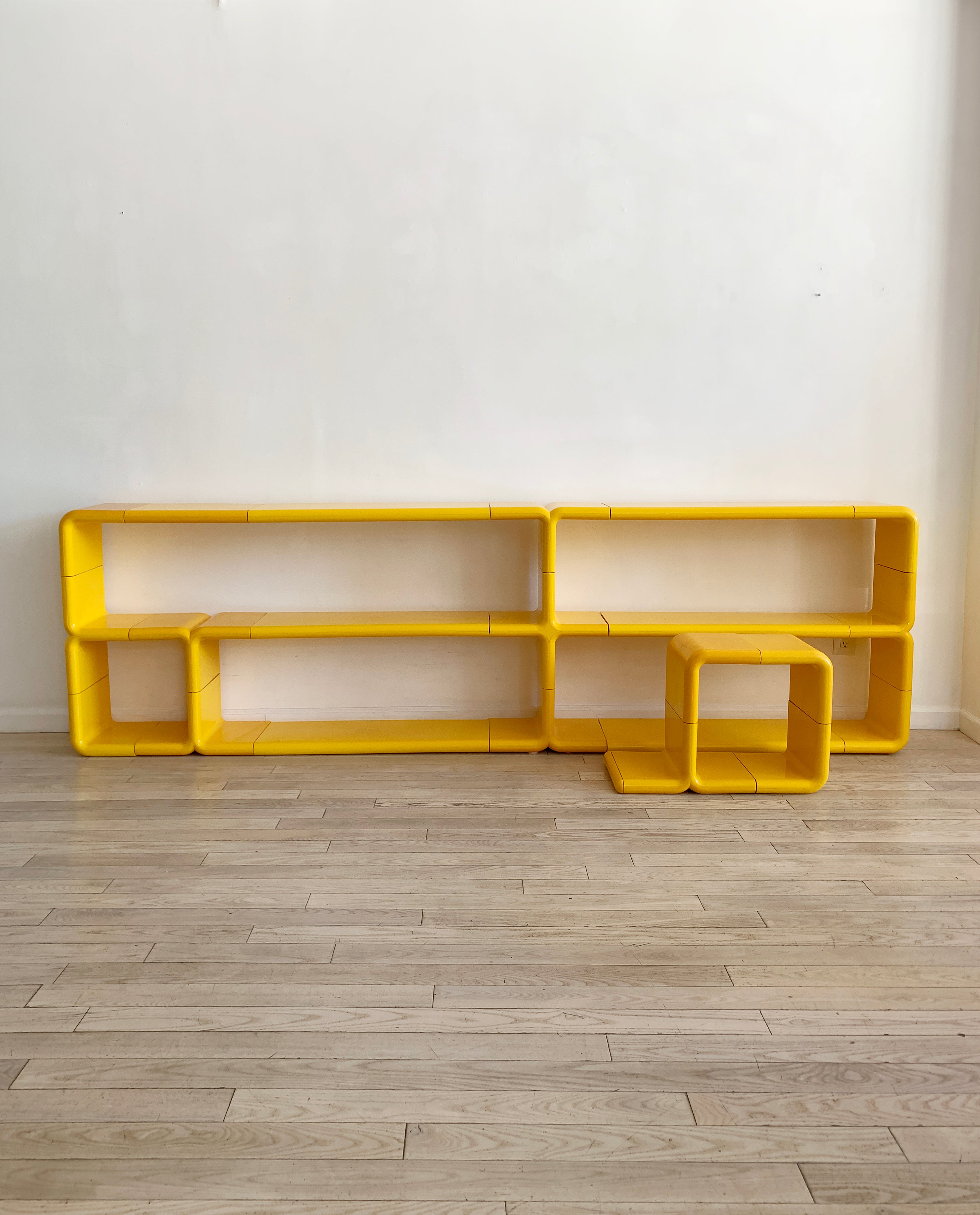 1970s Yellow Plastic Modular Umbo Unit Bookcase By Kay Leroy