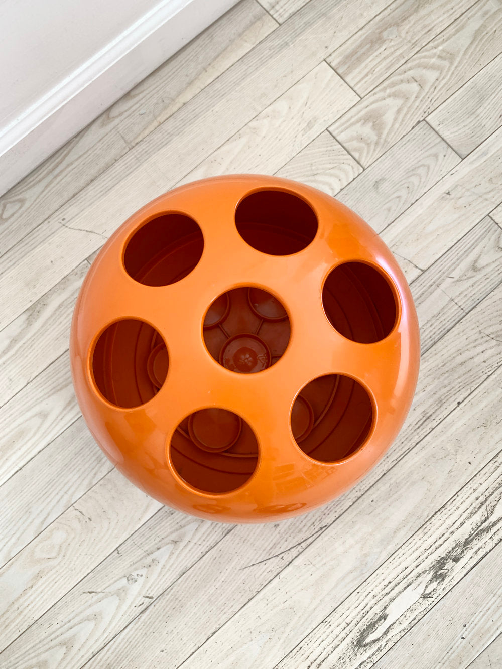 1966 Dedalo Orange Plastic Umbrella Stand by Emma Gismondi for Artemide