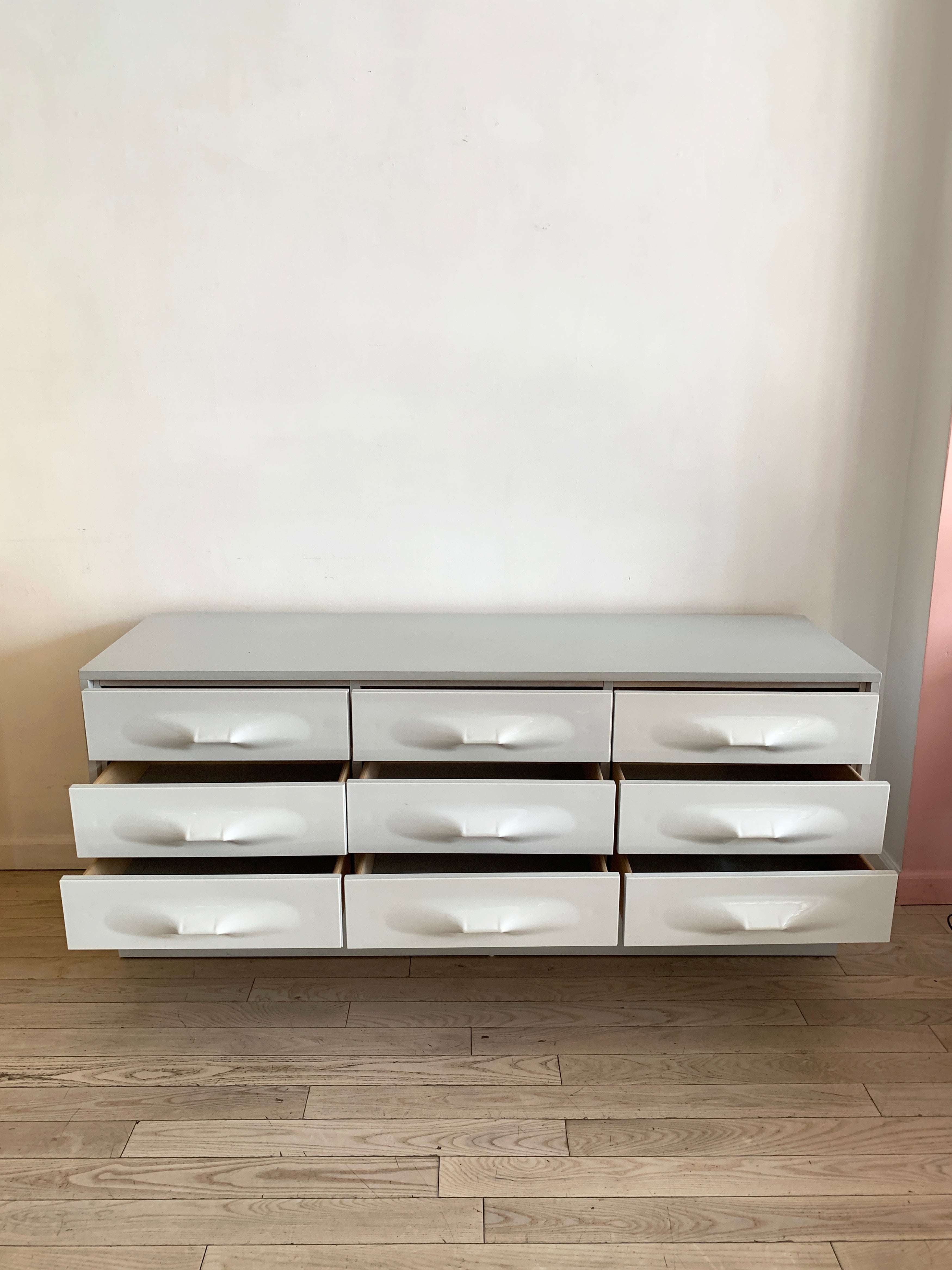1970s Treco White 9-Drawer Credenza by Giovanni Maur – Home Union NYC