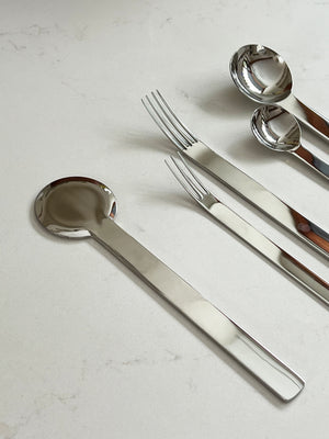 Stainless Steel Flatware 5-Piece Box Set by Japense Designer Takenobu Igarashi