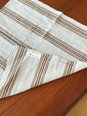 Handwoven Natural Linen/Cotton Napkin Apricot Vintage Stripe