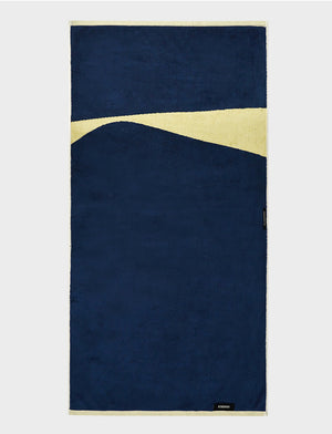 Navy + Pale yellow Bath/Beach Bamboo Towel