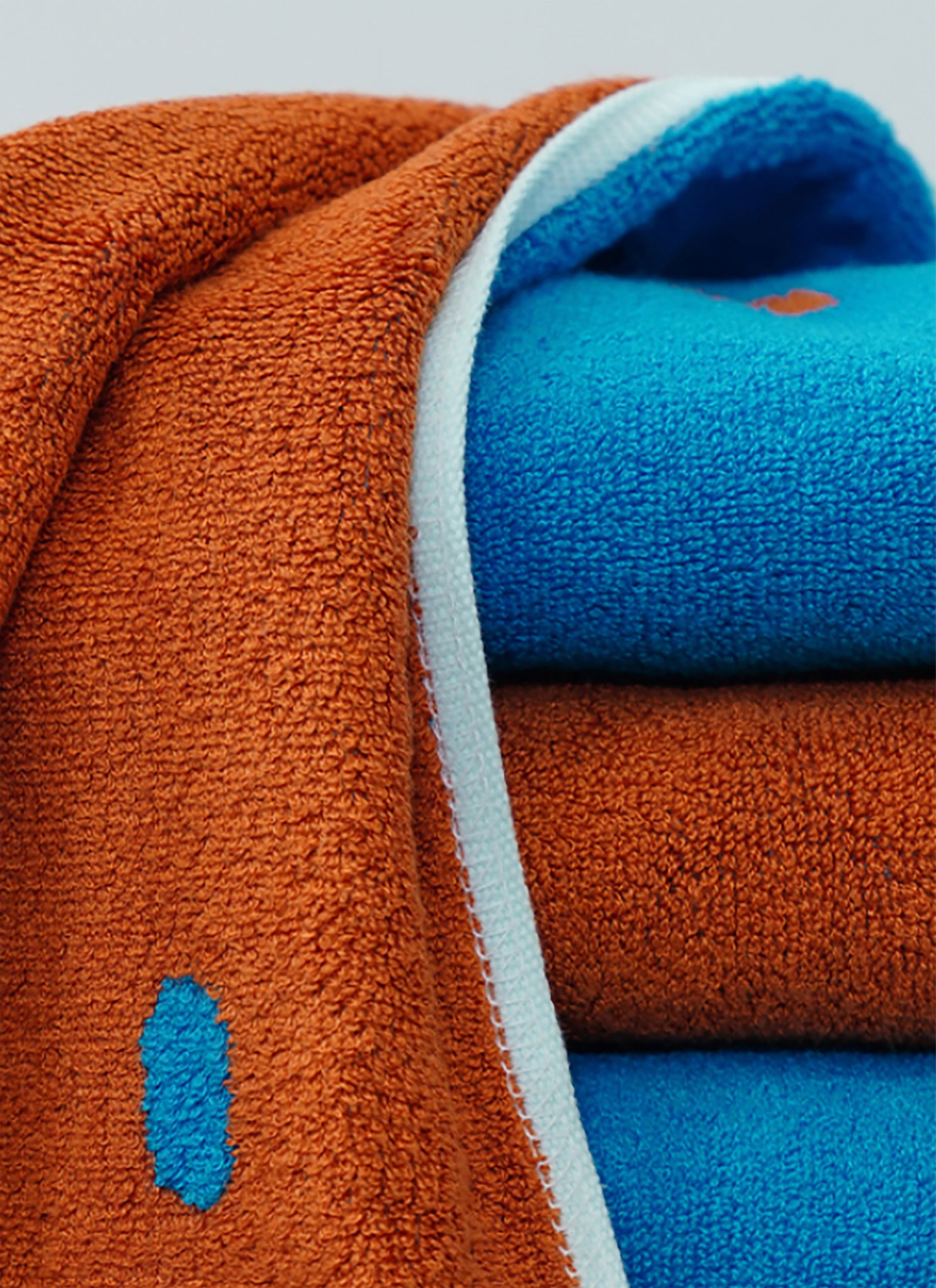 Bright Blue + Terractota Bath/Beach Bamboo Towel - SALE