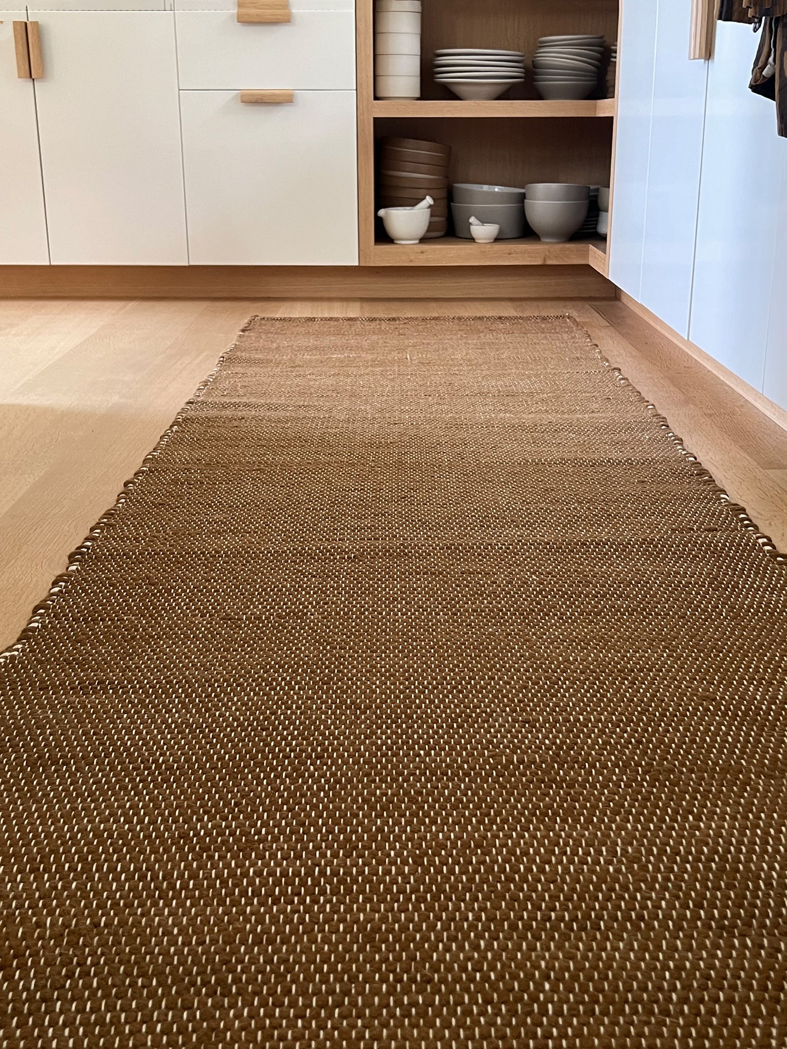 Hand-Woven Toffee Wool Textured Rug by Home Union