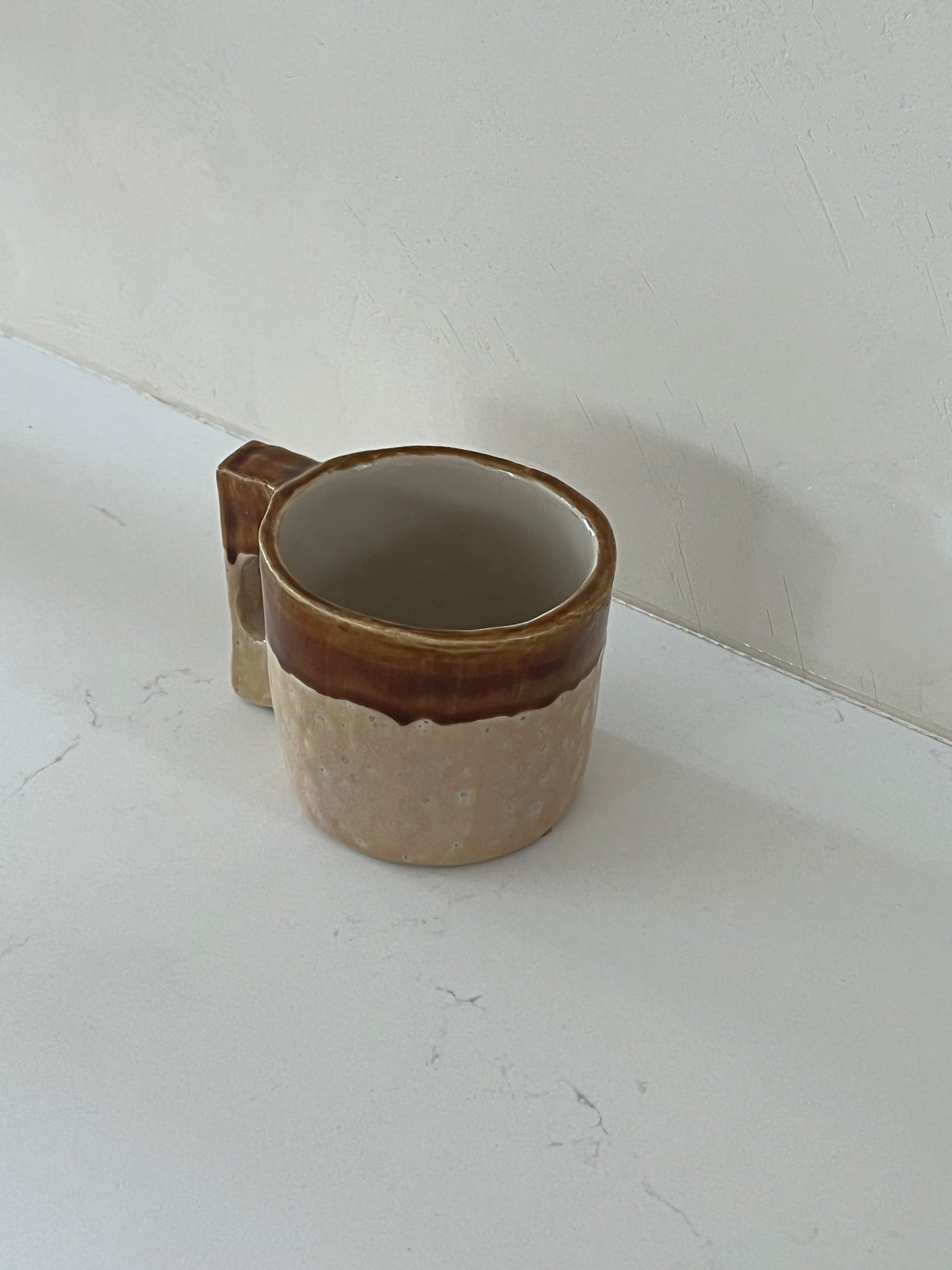 70s Brown Handmade Ceramic Stoneware Mug, Copenhagen