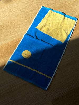 Bright Blue + Yellow Bamboo Hand Towel