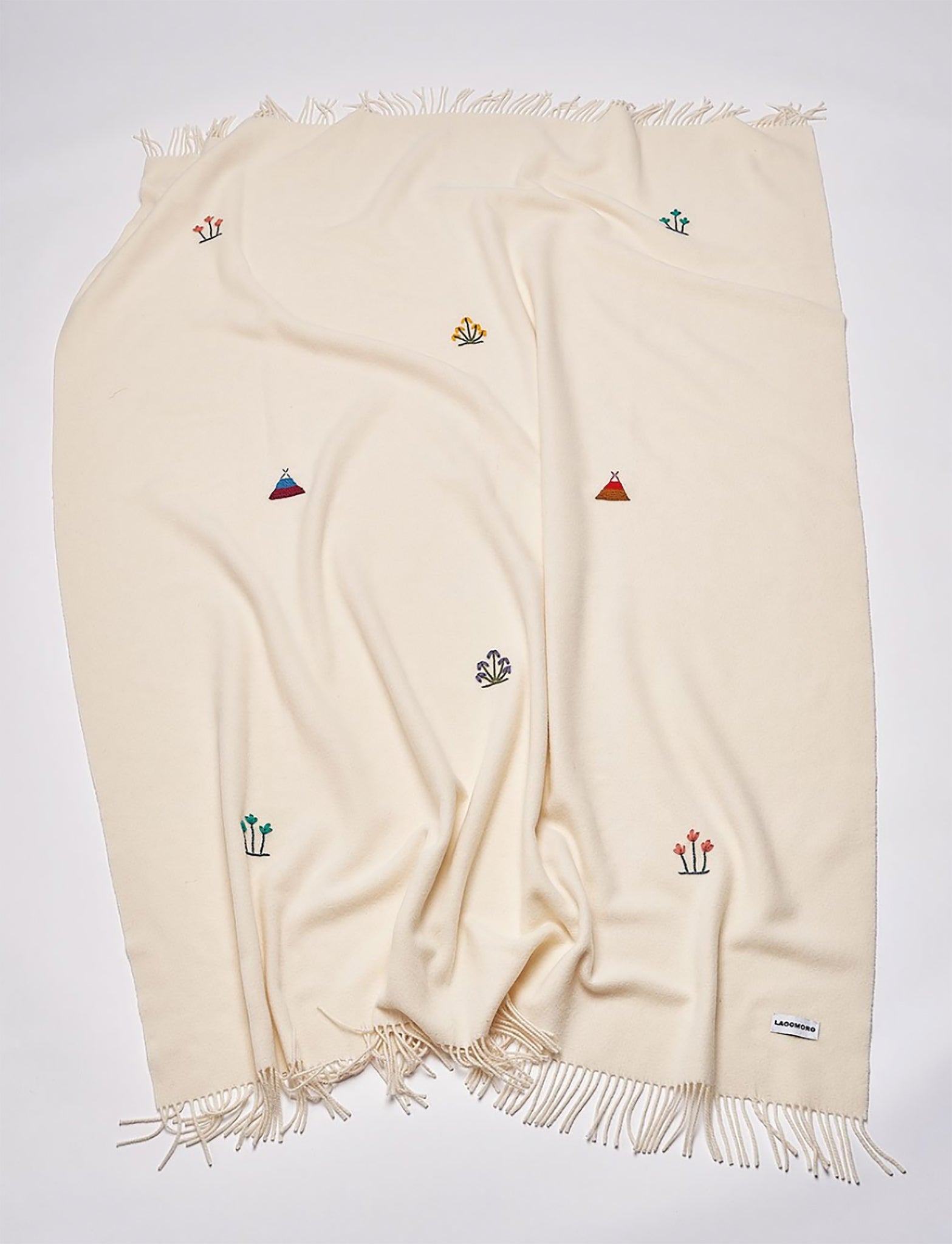 Pure Virgin Wool Italian Blanket with Hand Embriodery