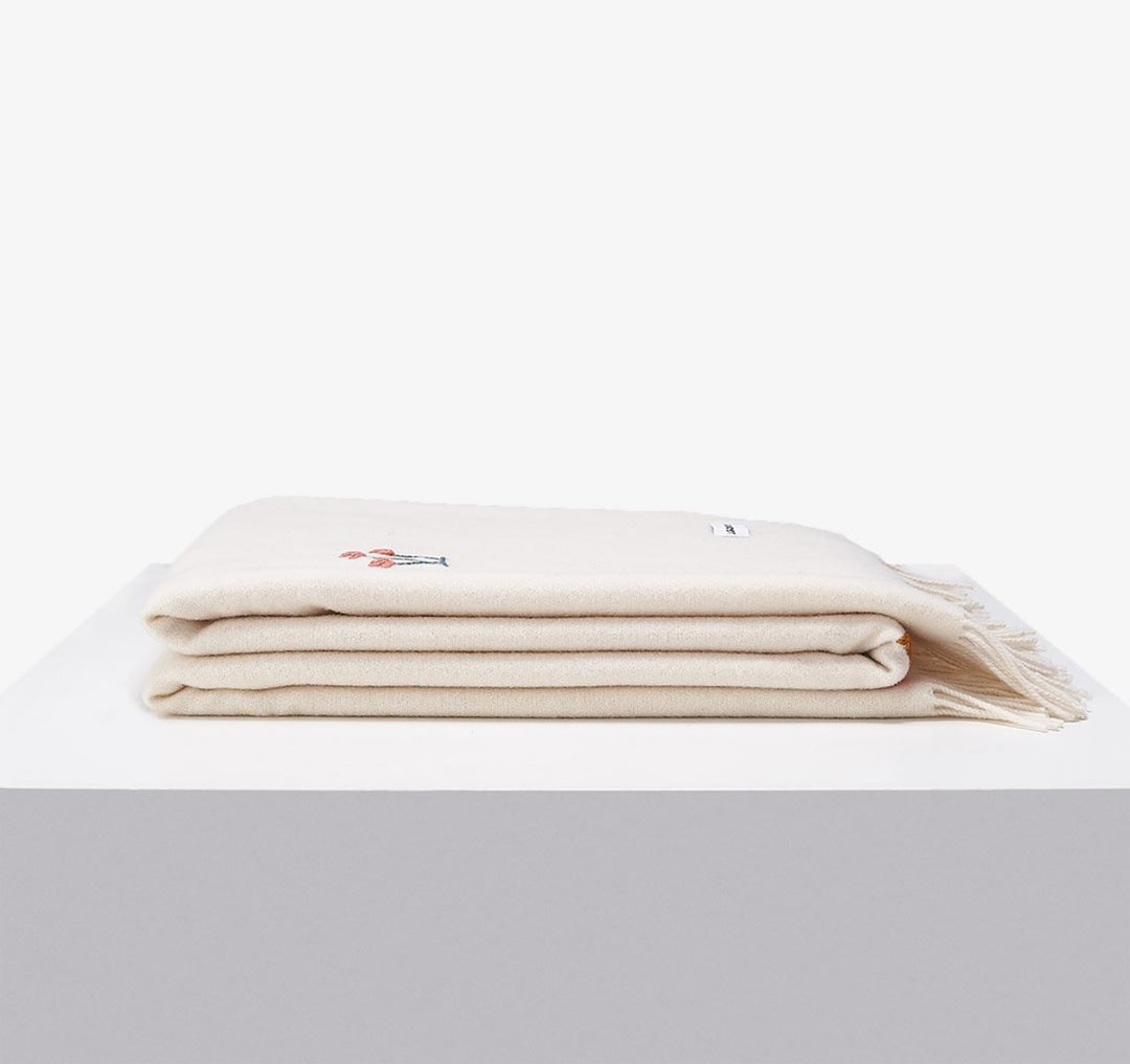 Italian Cotton Embroidered Baby Blanket, Fiorellini main image 1