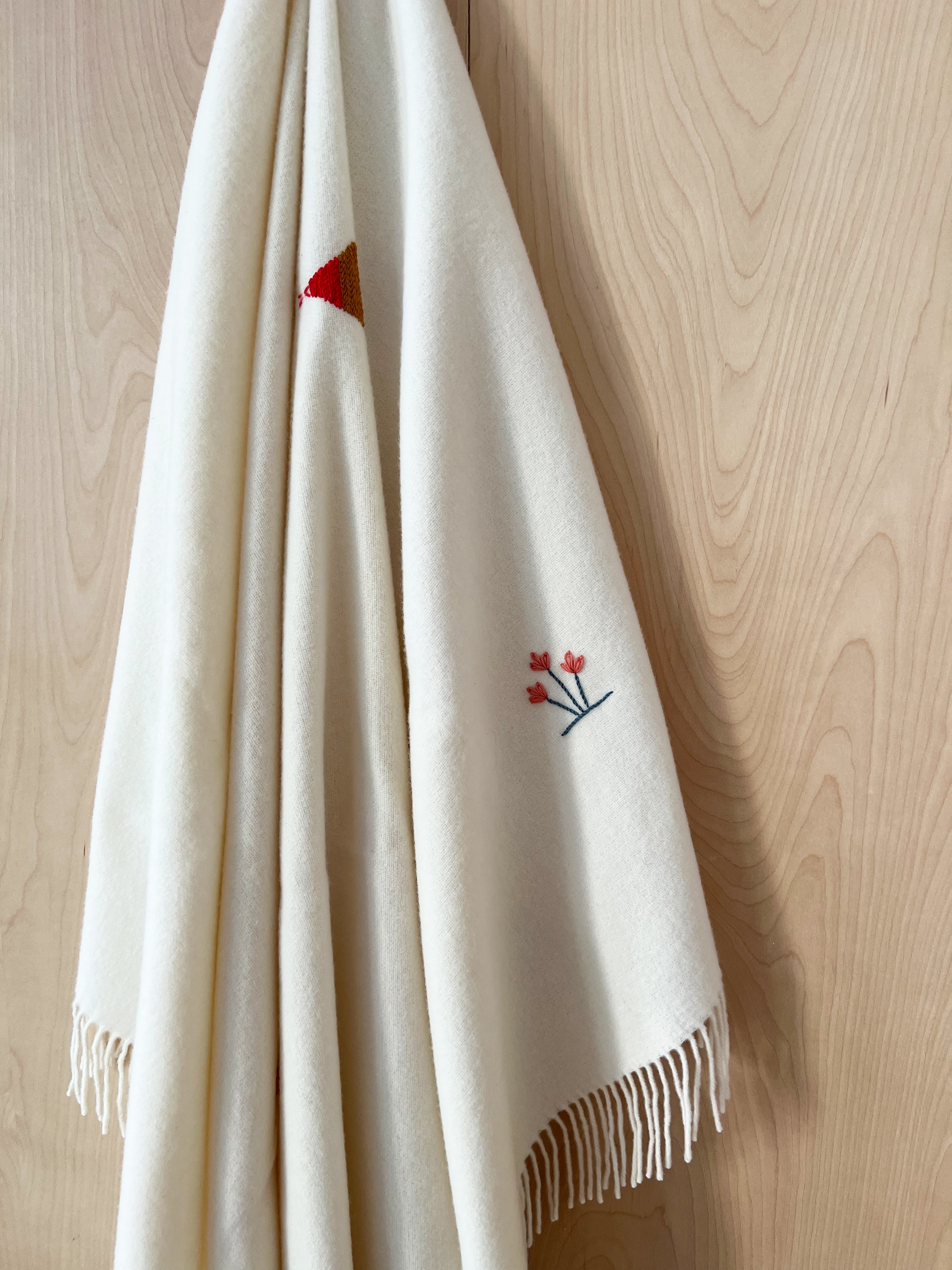 Italian Cotton Embroidered Baby Blanket, Fiorellini main image 0