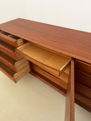 Danish Teak Mid Century Credenza by Svend Aage Madsen for Falster