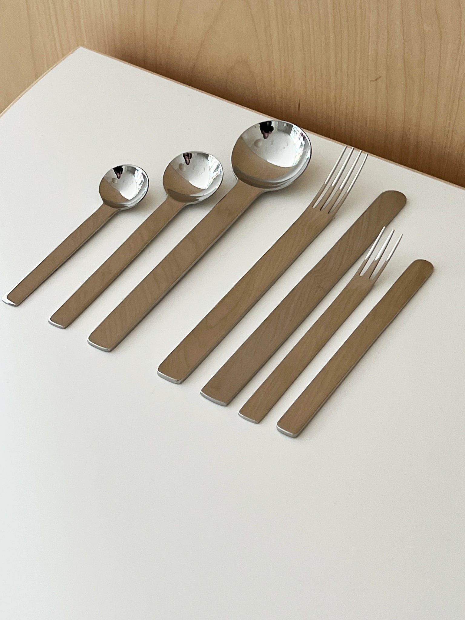 Stainless Steel Flatware 7-Piece Set by Japense Designer Takenobu Igarashi