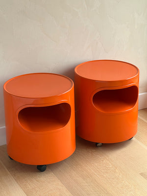 1960s Giano-Giano-Vano Side Table by Emma Gismondi Schweinbeerger for Artemide, Orange or Red