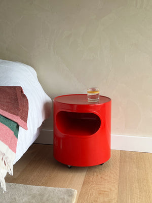 1960s Giano-Giano-Vano Side Table by Emma Gismondi Schweinbeerger for Artemide, Orange or Red