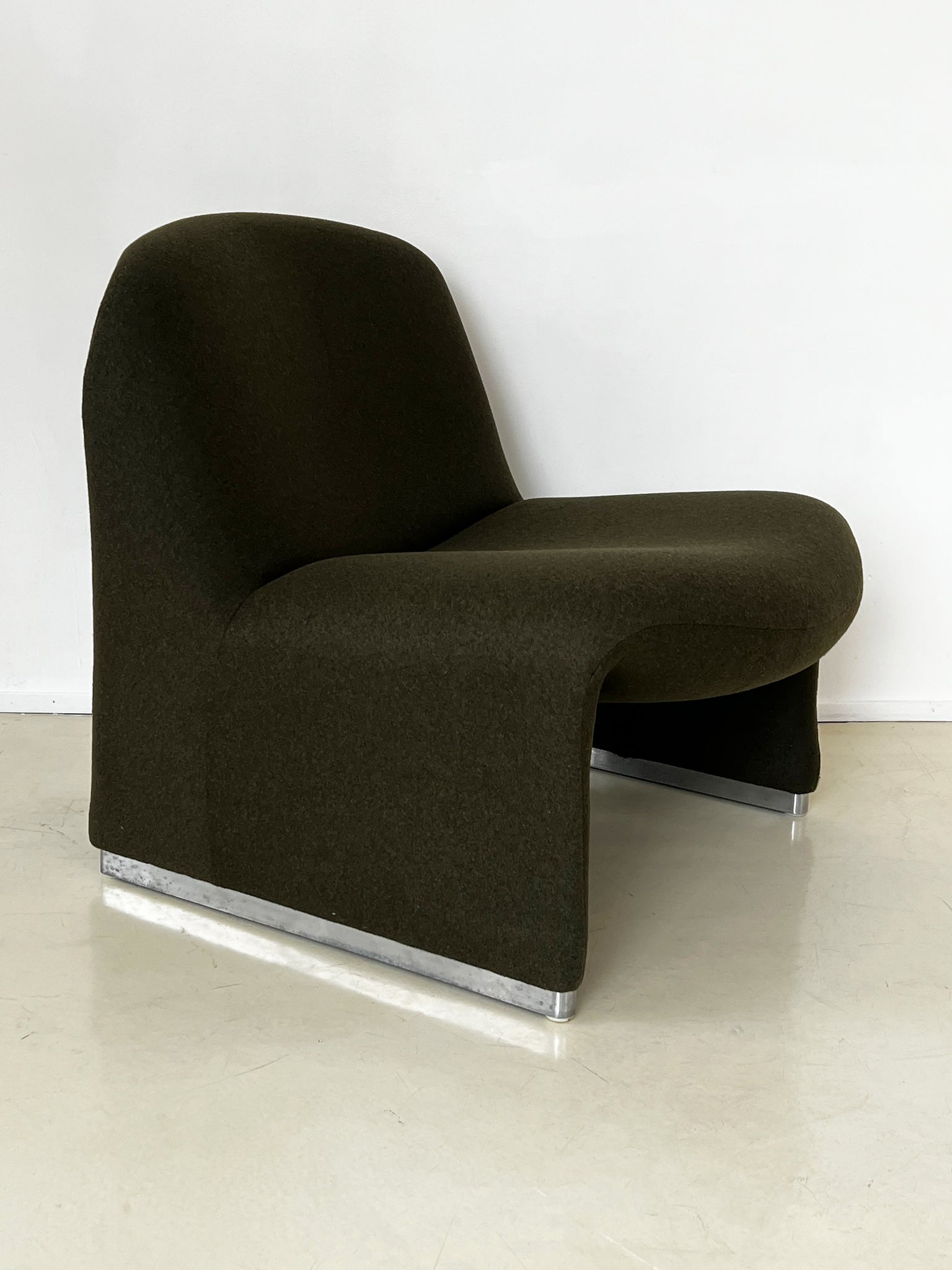 Vintage Forest Green Wool Alky Chair by Giancarlo Piretti, Italy