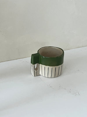 Green Handmade Ceramic Stoneware Mug, Copenhagen