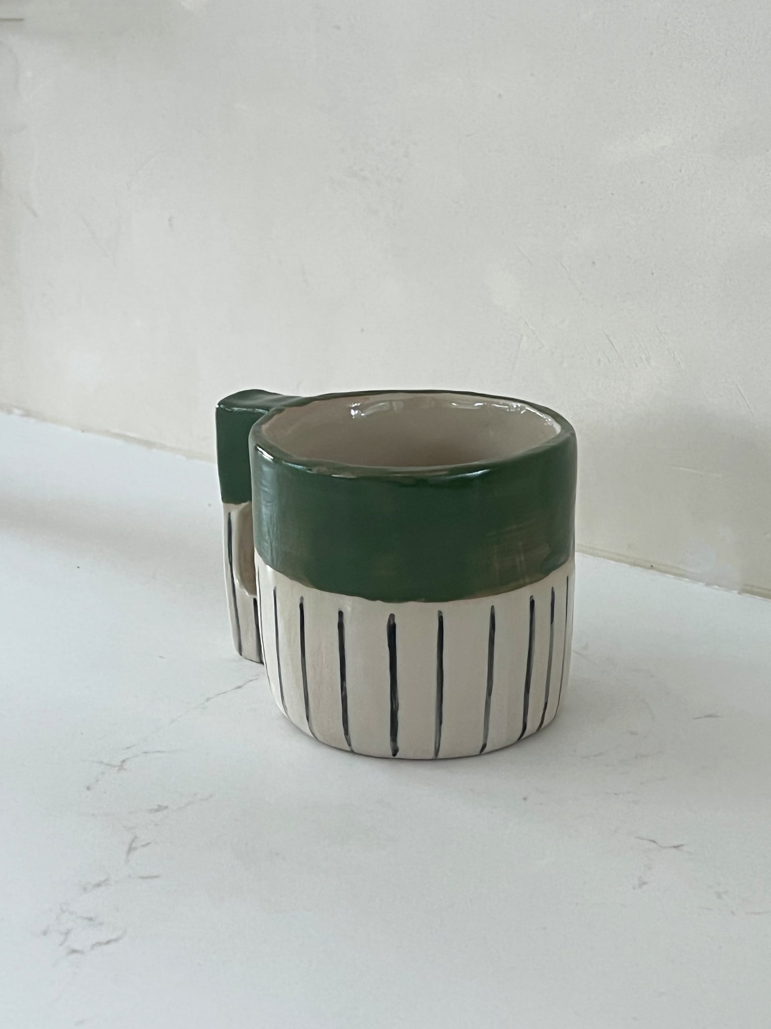 Green Handmade Ceramic Stoneware Mug, Copenhagen