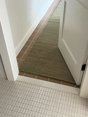 Hand-Woven Pea Green Wool Textured Rug by Home Union