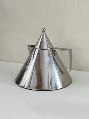 Vintage Il Conico kettle in stainless steel by Aldo Rossi for Alessi.