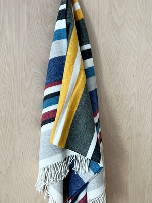 Italian Pure Virgin Wool Stripes Blanket