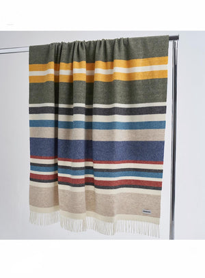 Italian Pure Virgin Wool Stripes Blanket