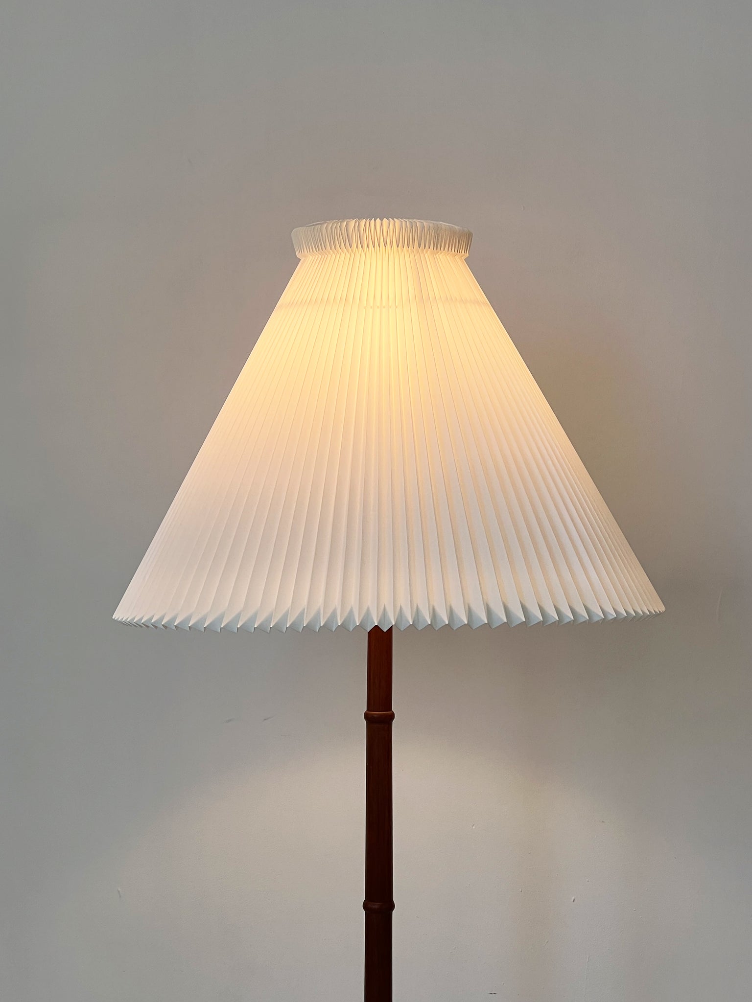 Rare 1960s Teak Le Klint Hand Plated Floor Lamp, Denmark