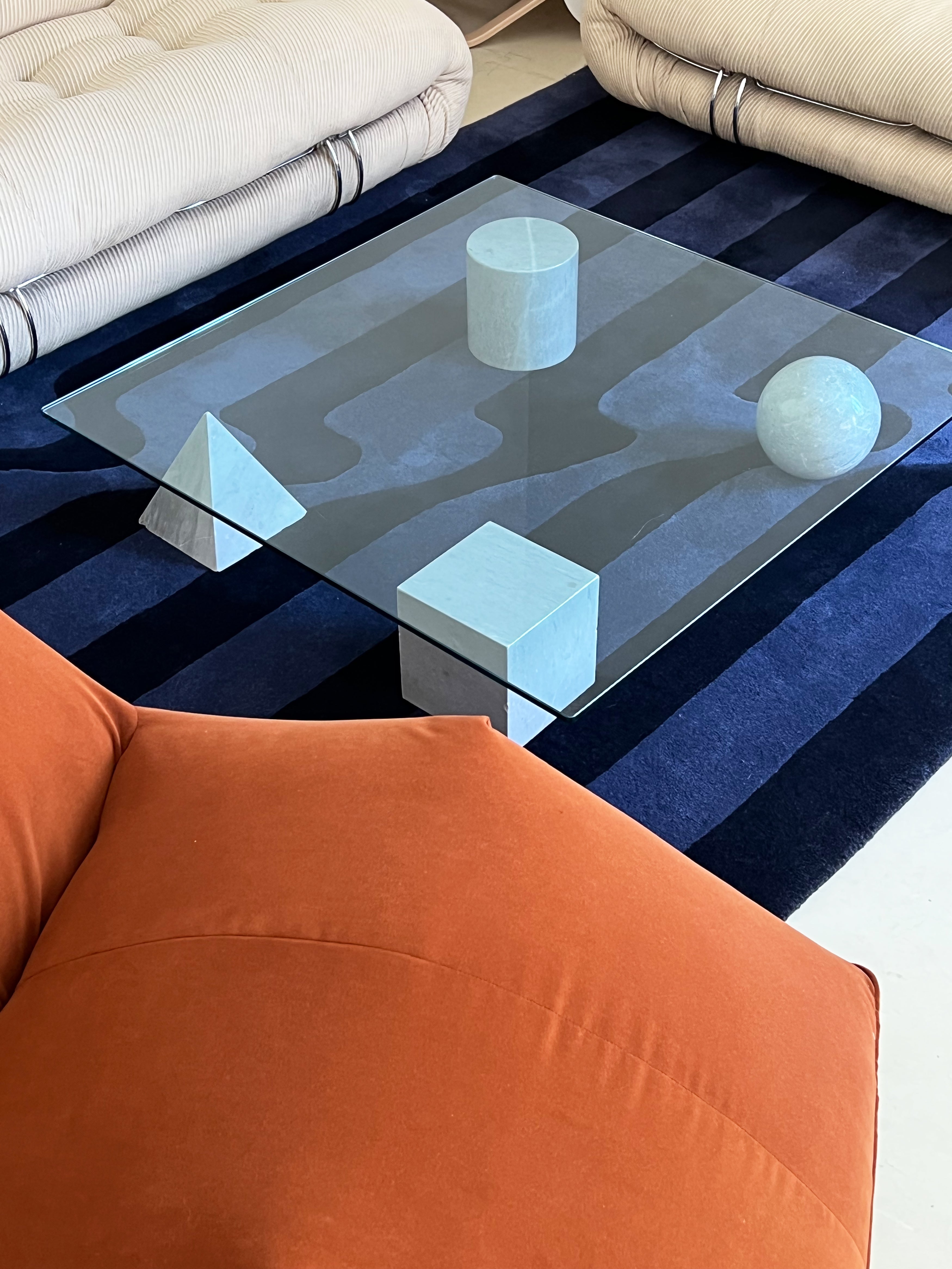 Vintage 1970s Gray Italian Marble Metafora Coffee Table by Lella & Mas ...
