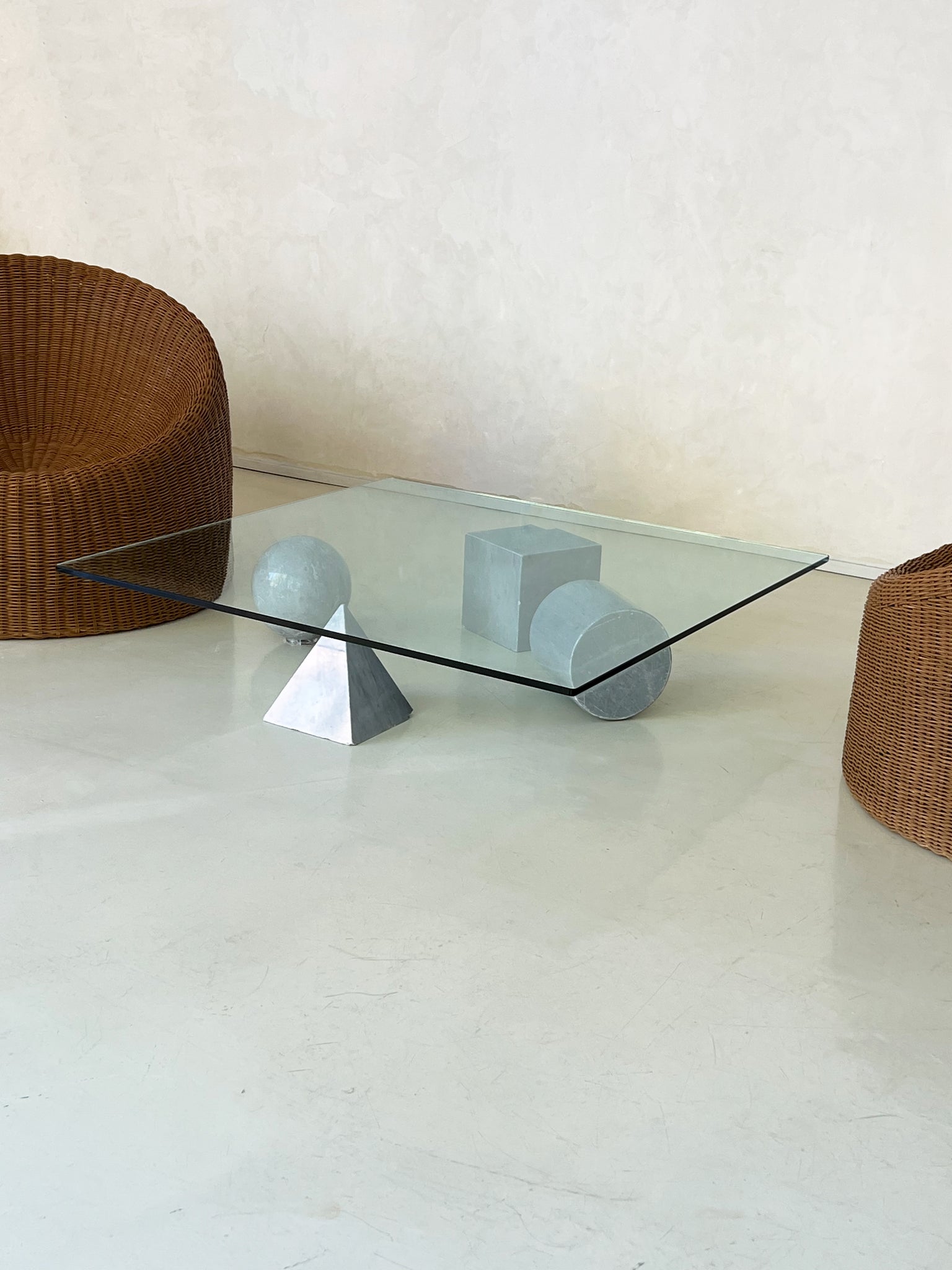 Vintage 1970s Gray Italian Marble Metafora Coffee Table by Lella & Massimo Vignelli
