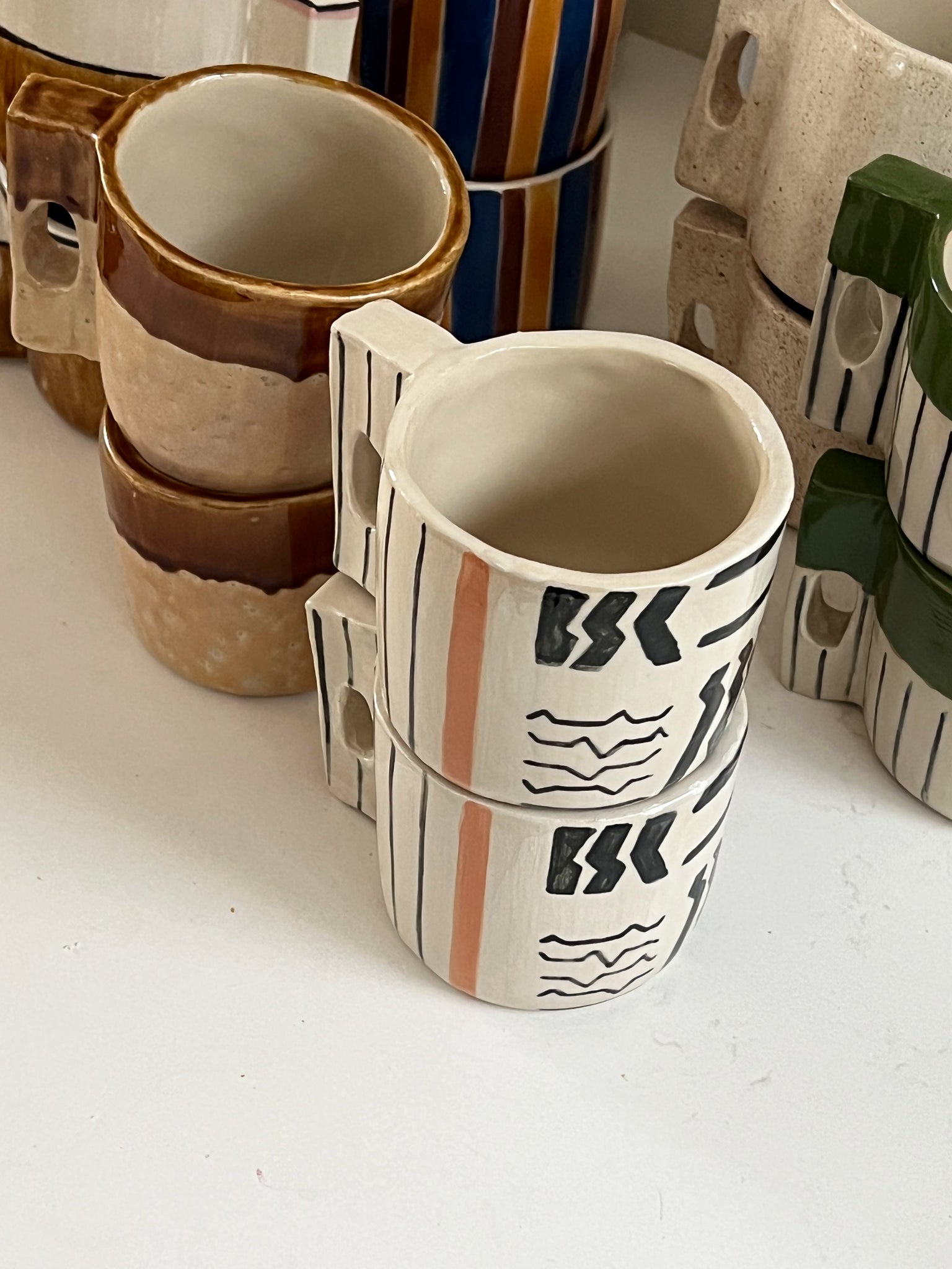 Handmade Ceramic Stoneware Zebra Mug, Copenhagen