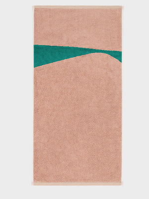 Salmon + Kelly Green Bamboo Hand Towel