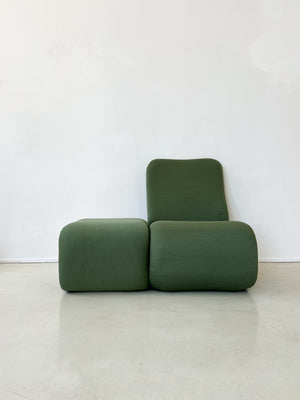 Moss Green 1965 Side Chair & Ottoman By Olivier Mourgue, France