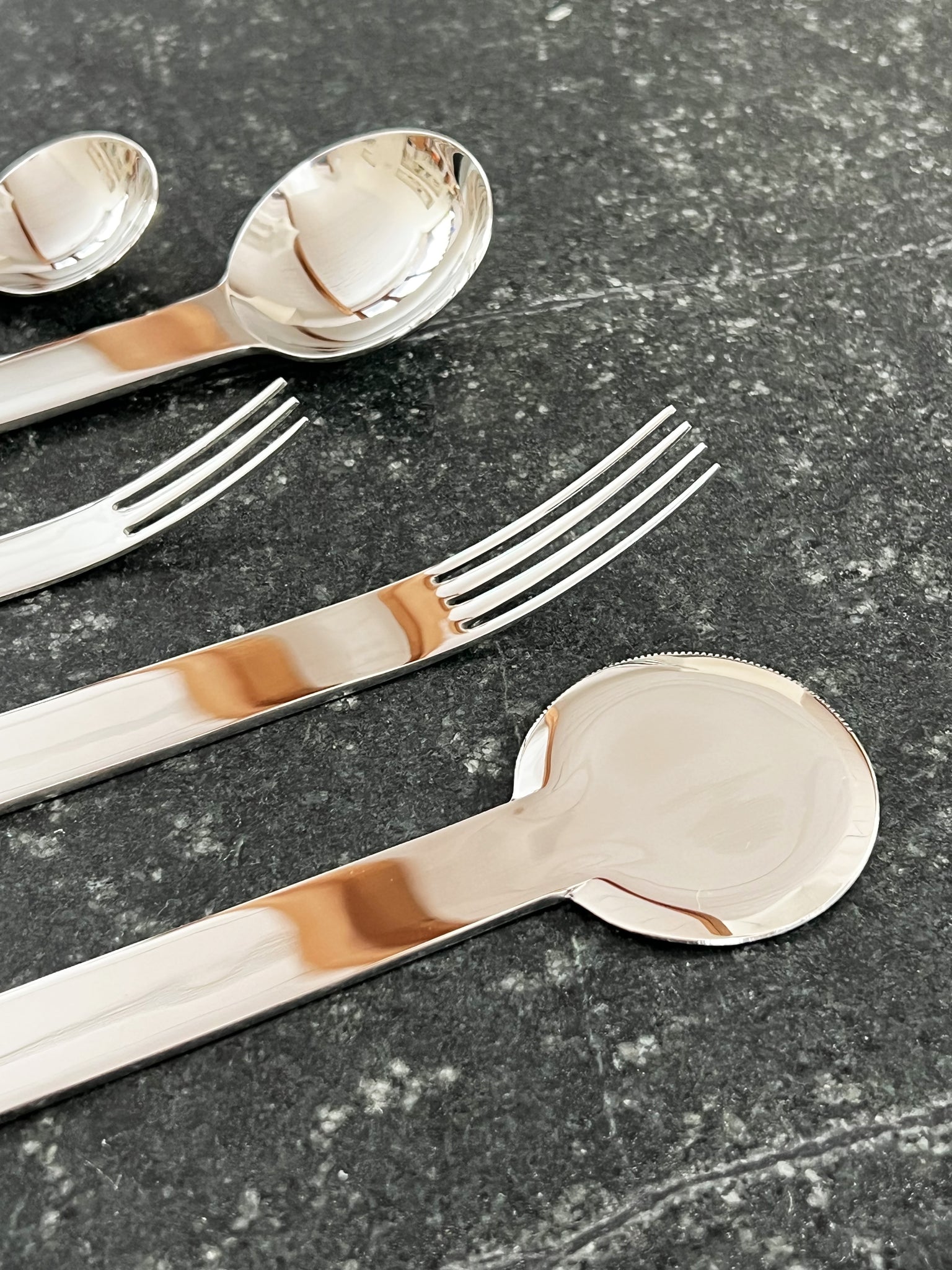 Stainless Steel Flatware 5-Piece Box Set by Japense Designer Takenobu Igarashi