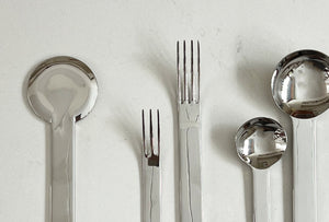 Stainless Steel Flatware 5-Piece Box Set by Japense Designer Takenobu Igarashi