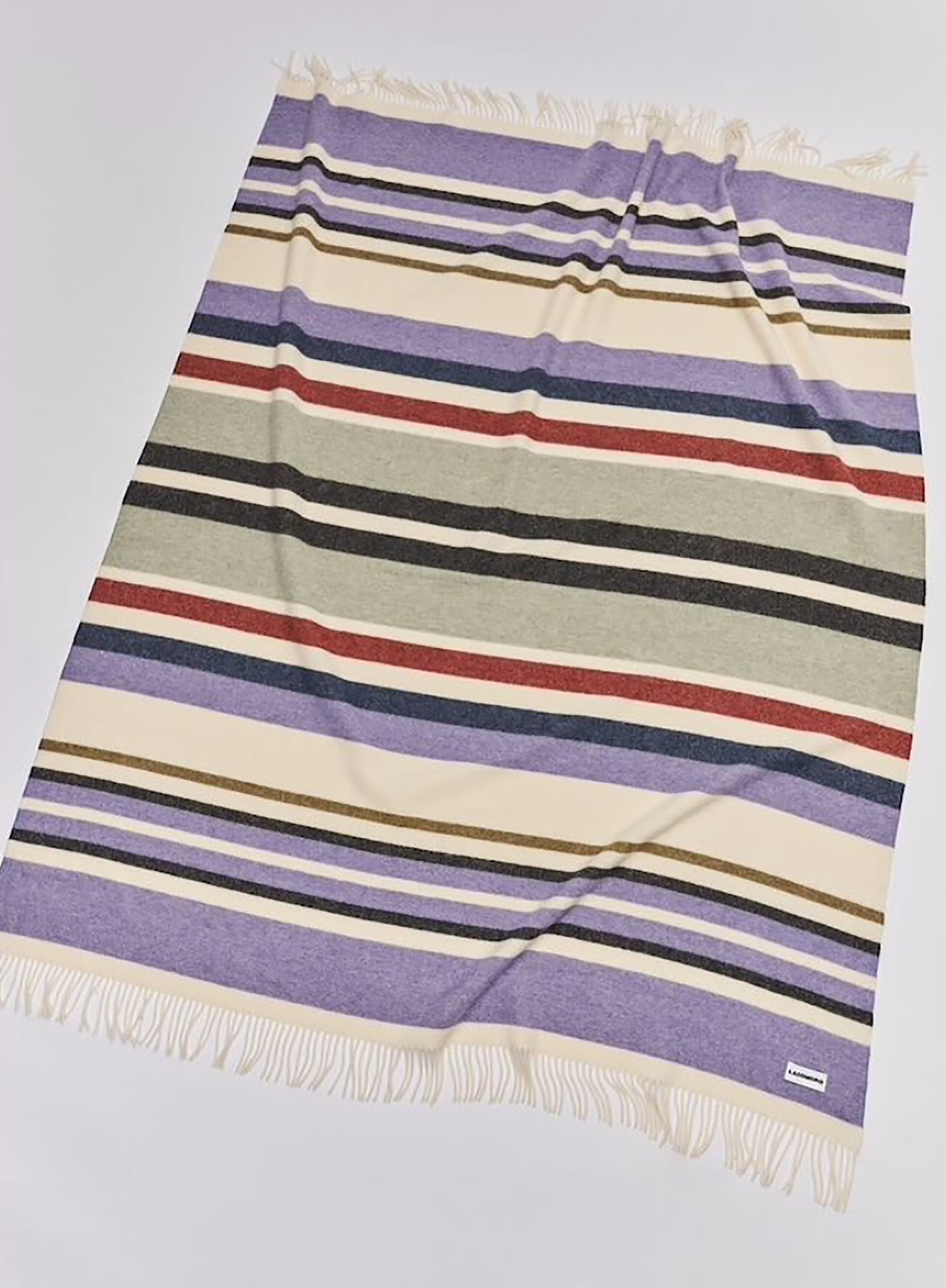 100% Virgin Wool Striped Luz Italian Blanket