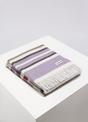 100% Virgin Wool Striped Luz Italian Blanket