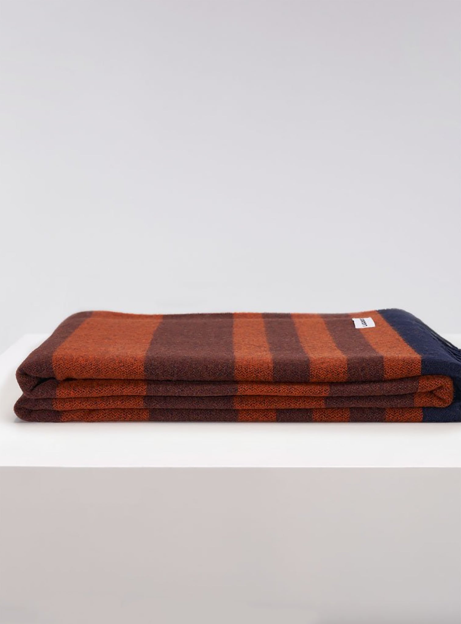 Pure Wool Striped Terracotta Tias Italian Blanket