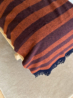 Pure Wool Striped Terracotta Tias Italian Blanket