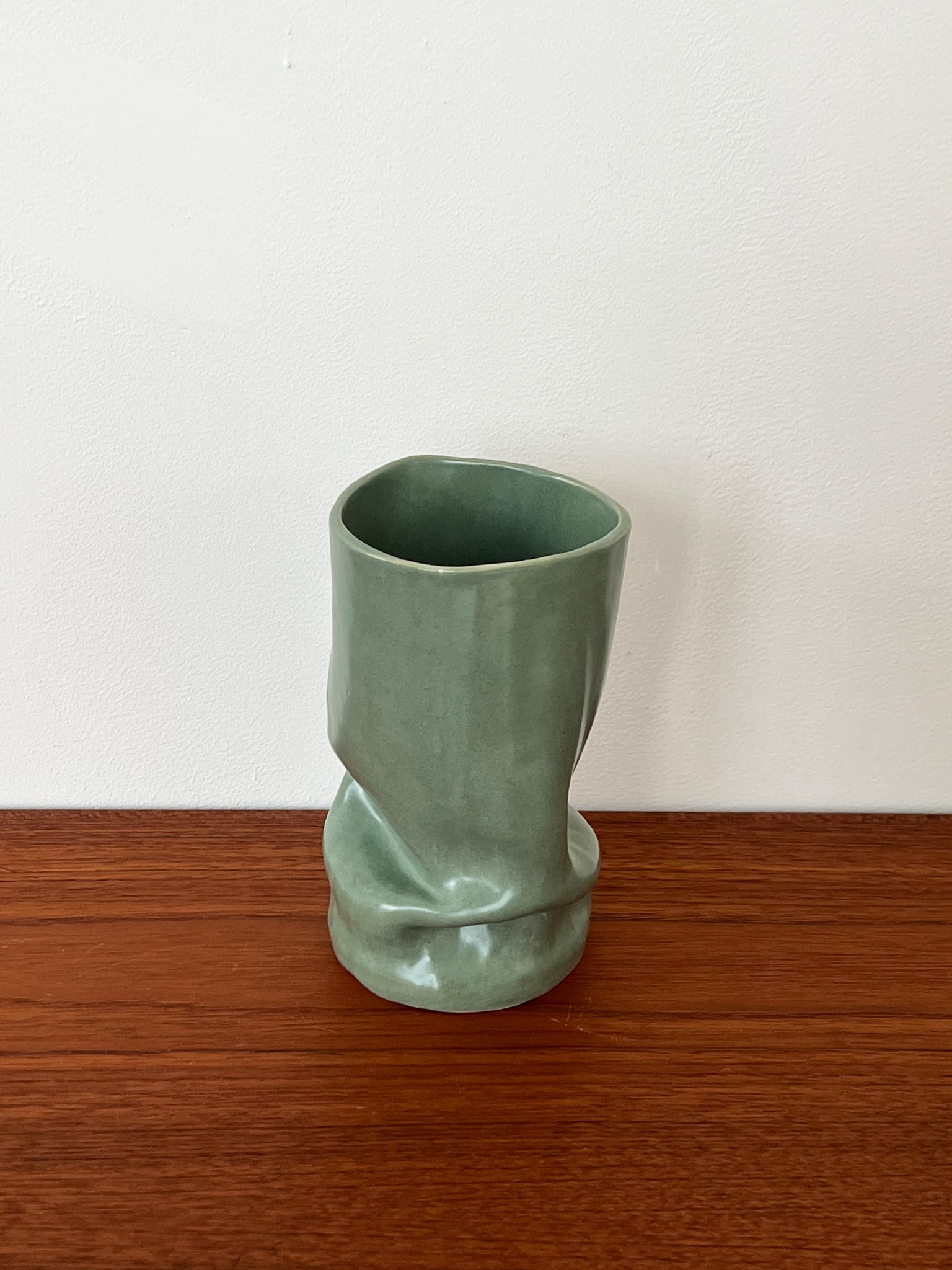Femme Sole x Home Union Moss Green Ceramic Smoosh Vase